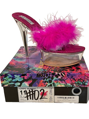 Cape Robbin Maren Feather Slip On Platform Stiletto Heel Pink Women's Size 11