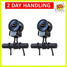 2 Pack Multifunctional Portable Stroller Fan 4 Speed 6600rpm High Speed Usb R...