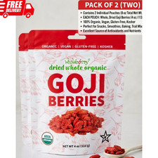 Goji Berries Dried Organic 4oz x2 Pack Natural Superfood Free Shipping