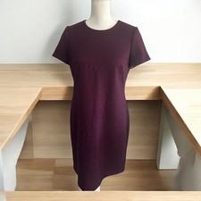 CALVIN KLEIN Deep Purple Rose Floral Print Shift Dress Size 8