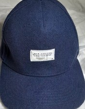 River Island New Horizon London Navy Blue Wool One Size Adjustable Baseball Cap