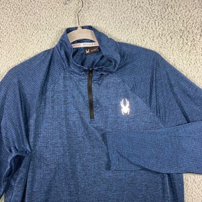 Spyder Active 1/4 Zip Pullover Men Medium Long Sleeve Logo Sweatshirt Athletic