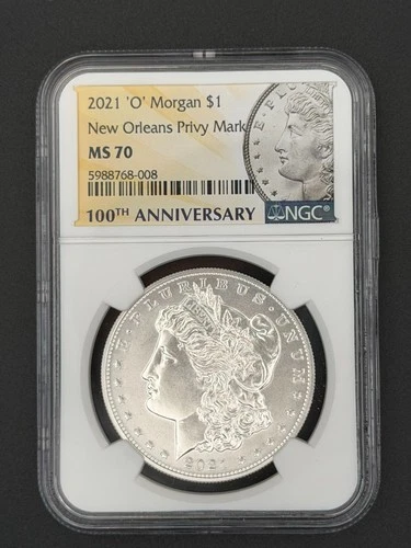 2021 O PRIVY MORGAN 0.999 FINE US MINT SILVER DOLLAR $1 UNC NGC MS-70 GRADED