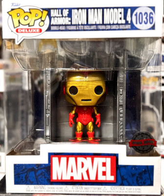 IRON MAN Funko Pop Marvel HALL OF IRON MAN MODEL 4 RARE SE STICKER w/PROTECTOR