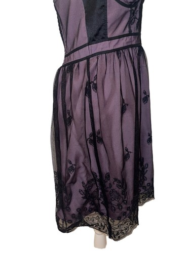 American Eagle Outfitters Juniors Purple Tulle Lace Cocktail Dress Small - Picture 6 of 11