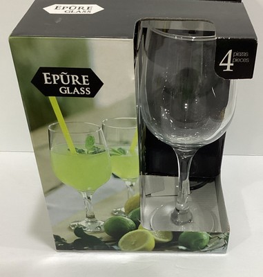 Epure Bellagio Collection 4 Piece All Purpose Wine Glass Set NIB