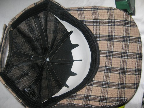 Southern Junkie Mütze schwarz/hellbraun kariert Gr. 58-60cm verstellbarer Riemen - Bild 10 von 12