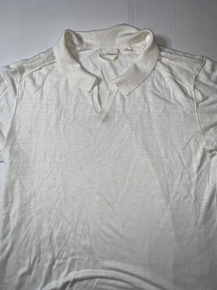 Usado - Camisa polo vintage PURE DKNY para hombre (talla 2XL) Foto 4 de 4