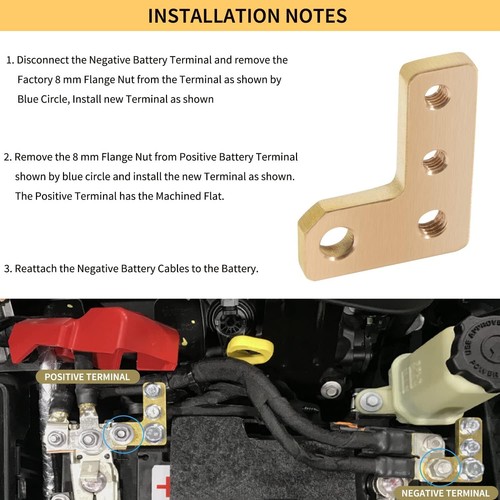 Terminales de batería de servicio extremo para Jeep Wrangler JL y Gladiator JT 2018~2022 - Imagen 6 de 8