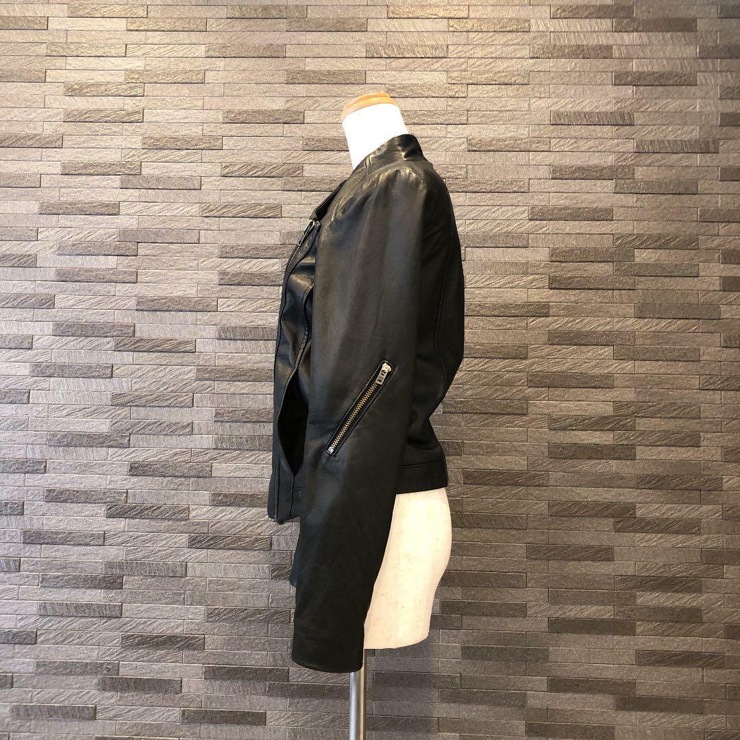 HELMUT LANG Zipper Riders Blouson Jacket Women S Sheepskin Leather