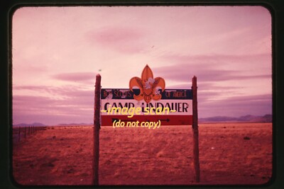 BSA Boy Scouts Camp Lindauer Sign in New Mexico in 1950s, Ektachrome Slide an8a