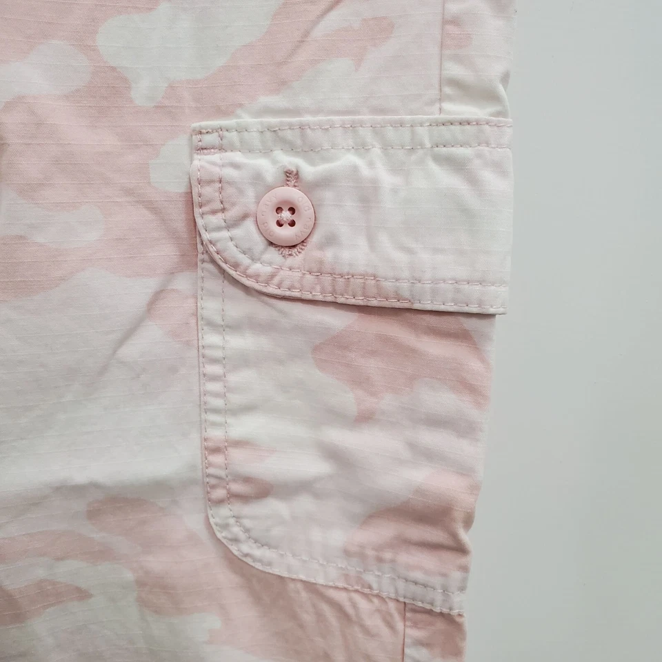 Old Navy Girl's Vintage Y2K Pink White Camo Print Cotton Cargo Pants Size 16 - Image 2 of 4