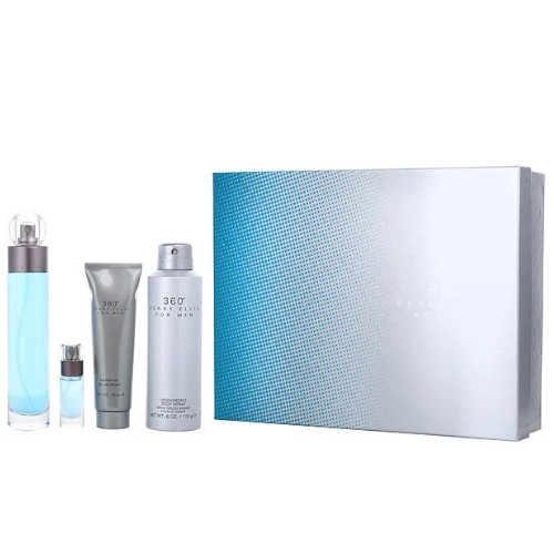 360 Perry Ellis 4pc Gift Set Cologne Men 3.4 oz Deodorant Spray Shower Gel Mini