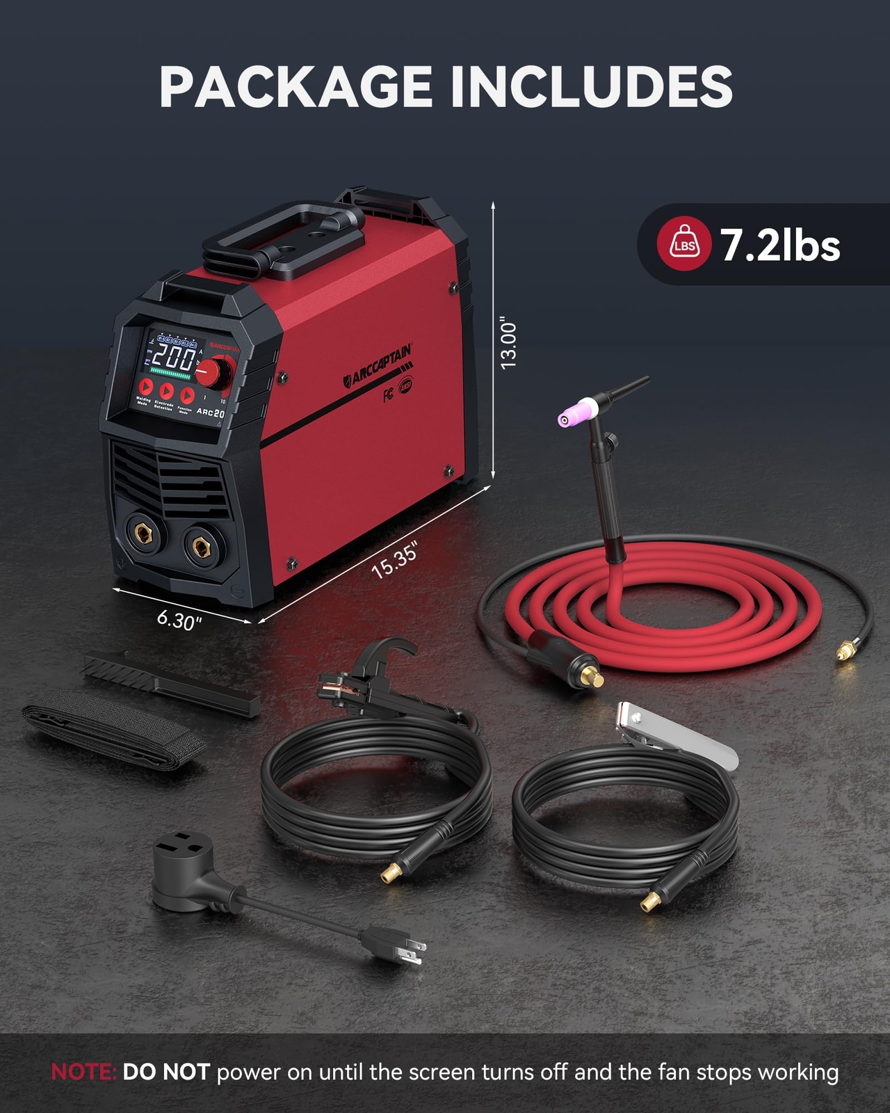 ARCCAPTAIN 200Amp Stick Welder, Dual Voltage 110V/220V, Lift TIG, IGBT Inverter, Hot Start, Arc - View #11