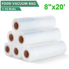 8"x20' Food Saver Vacuum Sealer Bags Roll 4Mil Embossed Food Saver Storage Bags