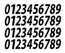 0-9 Numbers Black Sticker Vinyl Decals CHOOSE SIZE  1/2" To 12" Set Of 40 V546 