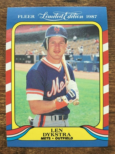 1987 Fleer Limited Edition Baseball Card 13 Len Dykstra New York Mets 