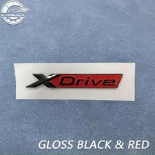 Gloss Black Red XDrive Emblem Nameplate Rear Trunk Badge Side Sport X Drive 1x