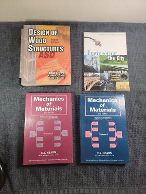 CIVIL ENGINEERING BOOKS MECHANICS OF MATERIALS VOLUME 1 & 2 WOOD STRUCTURES K6