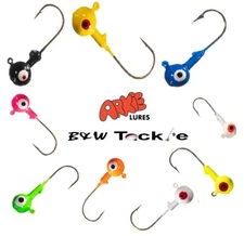 Arkie jig Painted Round Ball Heads ~9 colors ~ Free Shipping (2 pks=20 jigs)