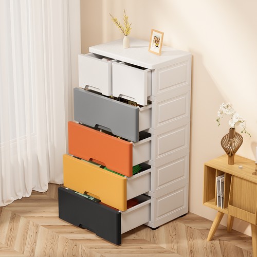 5-Tiers Plastic Storage Bins, Cube Storage Organizer, Stackable Storage Drawer