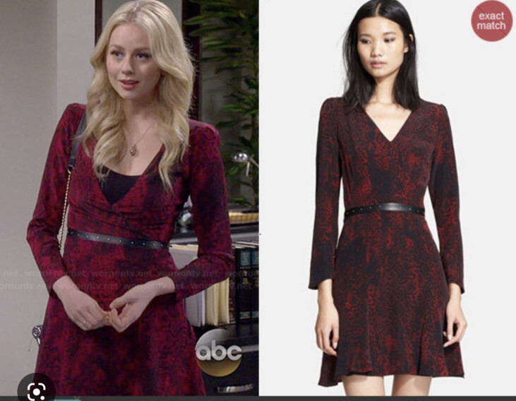 The Kooples / red silk python belted stud wrap sn… - image 1