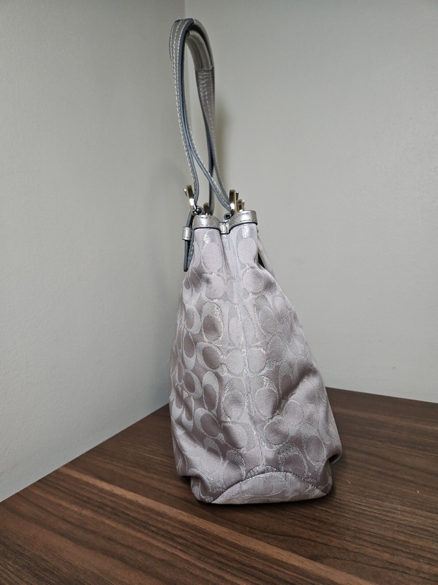 Coach Soho Metallic Signature Leather Canvas Shoulder Bag Coach Soho Metallic Signature Leather Canvas Shoulder Bag