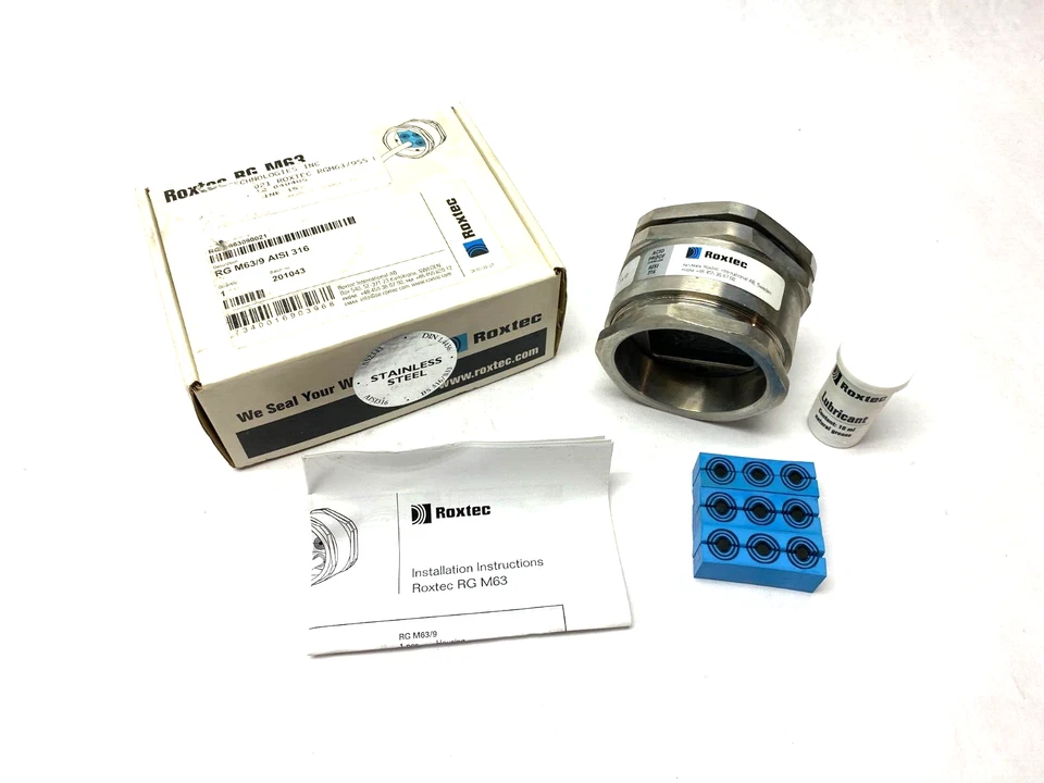 Vedação de entrada de cabo redondo de aço inoxidável Roxtec RG00063090021 RG M63/9 AISI 316 - Imagem 2 de 4