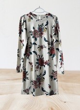 NWT Loft Knit Shift Midi Dress Womens Sz 4 Floral Birds Colorful Fall Layers