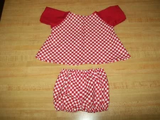 RED & WHITE CHECKERED A-LINE DRESS + PANTY for 16" CPK Cabbage Patch Kids