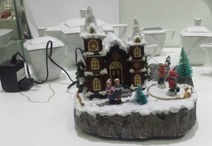 Immagini Natalizie In Movimento.Casa Babbo Natale E Bambini In Movimento Luci E Musiche Natalizie Addobbi Natale Ebay