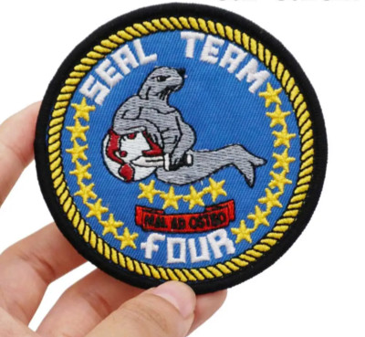 FABULOUS ''SEAL TEAM FOUR'' EMBROIDERED IRON-ON PATCH...