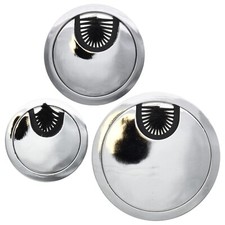 Desk Grommet Cable Tidy POLISHED CHROME Wire Cord Hole Cap Cover Computer Table