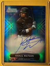 2022 Bowman Sterling KAHLIL WATSON Blue Refractor Auto 14/25 Marlins SP RC