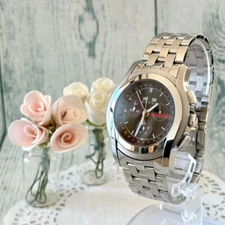 GUCCI Watch 5500 Chronograph Silver Used From Japan Check description