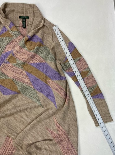 Polo Ralph Lauren Aztec Southwestern Shawl Cardigan Sweater Women Large XL - Picture 10 of 10
