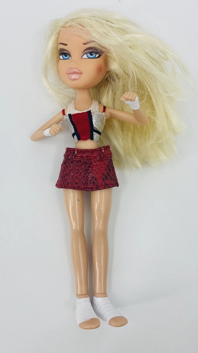 Bratz Doll Blonde Hair Blue Eyes With Outfit Cropped Top Red Skirt MGA 2001
