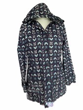 Mantaray Purple Floral Fleece Lined Raincoat With Hood & Pockets Uk10 B11