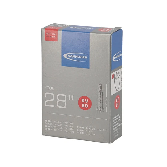 Chambre a air velo 700c (18/25-622) vp 40 mm schwalbe extra light sv20 - Photo 1/1