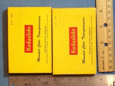 KODAK KODASLIDE 2 BOXES YELLOW MOUNTED COLOR TRANSPARENCIES WITH POSTAGE STAMP 2