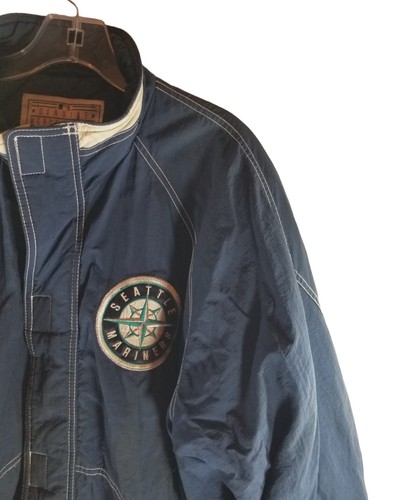 Starter Vtg 80's Seattle Mariners Mens Jacket Coat Size Medium Blue Full Zip MLB - Picture 2 of 7