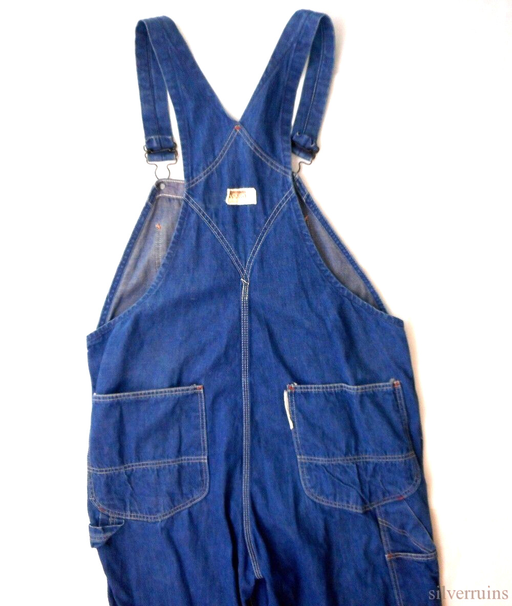 Montgomery Ward Vintage Bib Overalls 1960's Denim Gas Mechanic