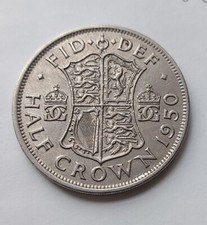 1950 King George VI  Halfcrown:  Circulated Condition