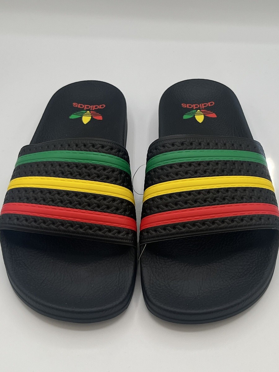 Adidas Originals Sliders Adilette Rasta Jamaica Slide Retro Casual Size 7  UK | eBay UK