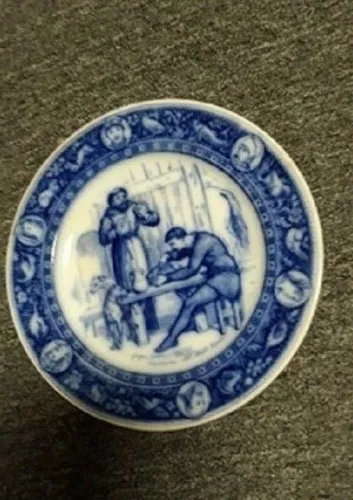Wedgwood Ivanhoe Flow Blue Cabinet Plate Friar Tuck Entertains the Black Knight 