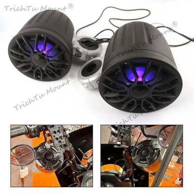 PAIR 6.5-INCH MOTOR BOAT AUDIO COMPLETE SPEAKER STEREO FULL SYSTEM w/RGB LED 50W
