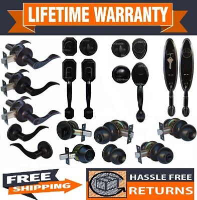 Constructor Handleset  Knob Dummy Deadbolt Door Lockset Oil Rubbed Bronze
