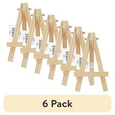 6 pack Mini Natural Wood Display Easel, Solid Pine Wood, 4.8", 1 Piece