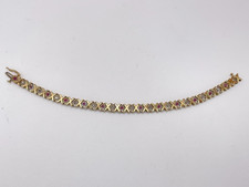 9ct Gold Hallmarked 7" Ruby & Diamond Kisses Bracelet. Goldmine Jewellers.