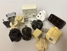 Vintage Electrical Plug Adapter Lot 13pc Bundle ESTATE FIND UNTESTED
